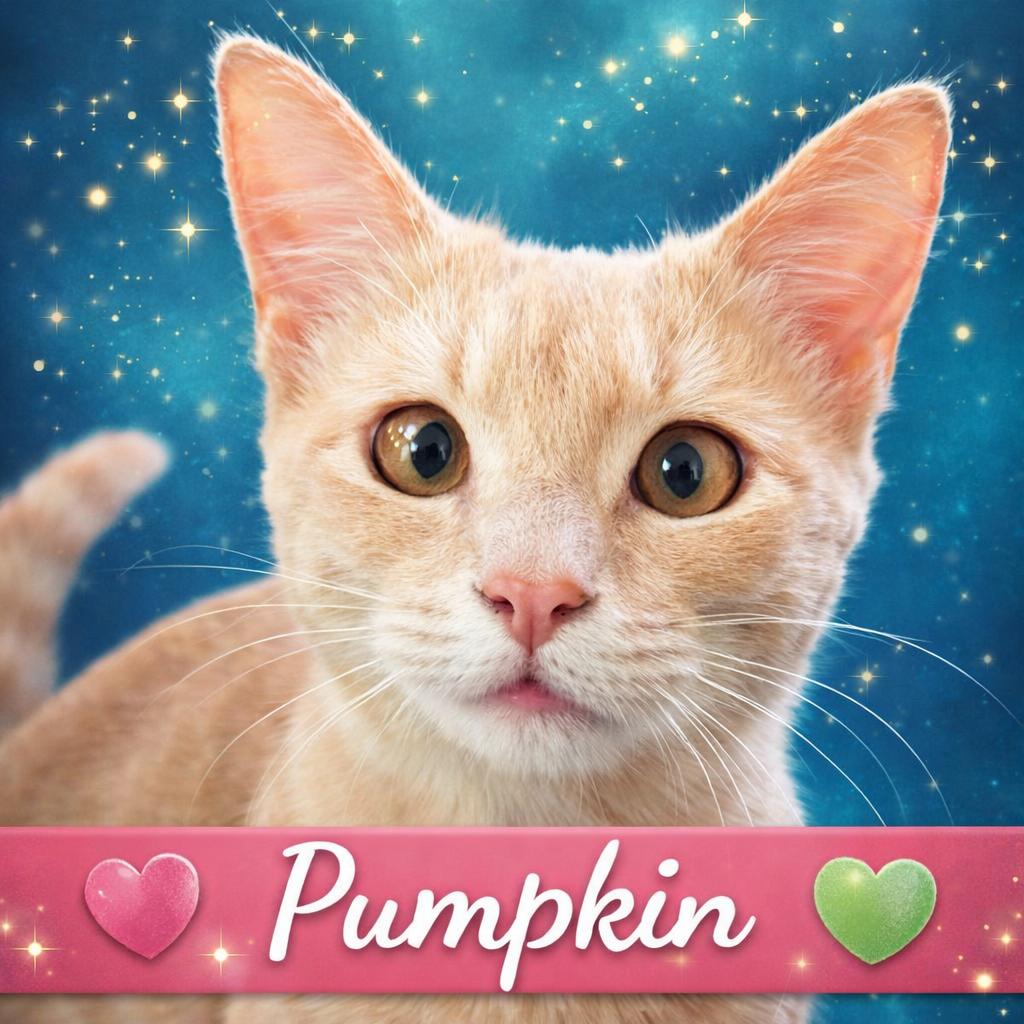 Pumpkin-Pretty Buff Miss, Adoptable, Young Female Tabby.