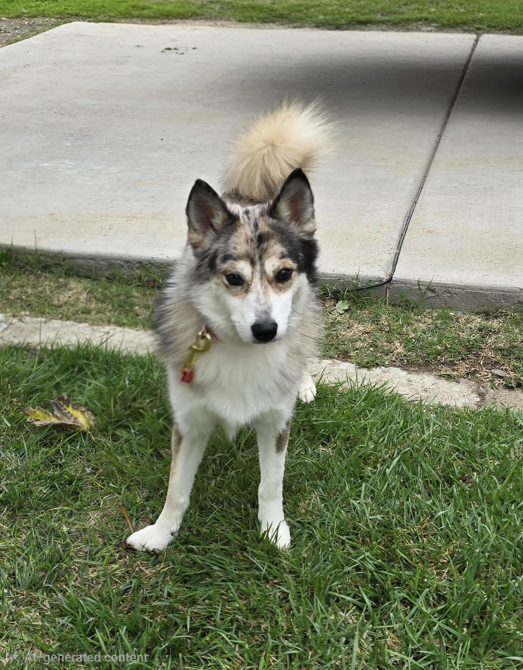 Aries, adopted, Adult Male Pomsky.