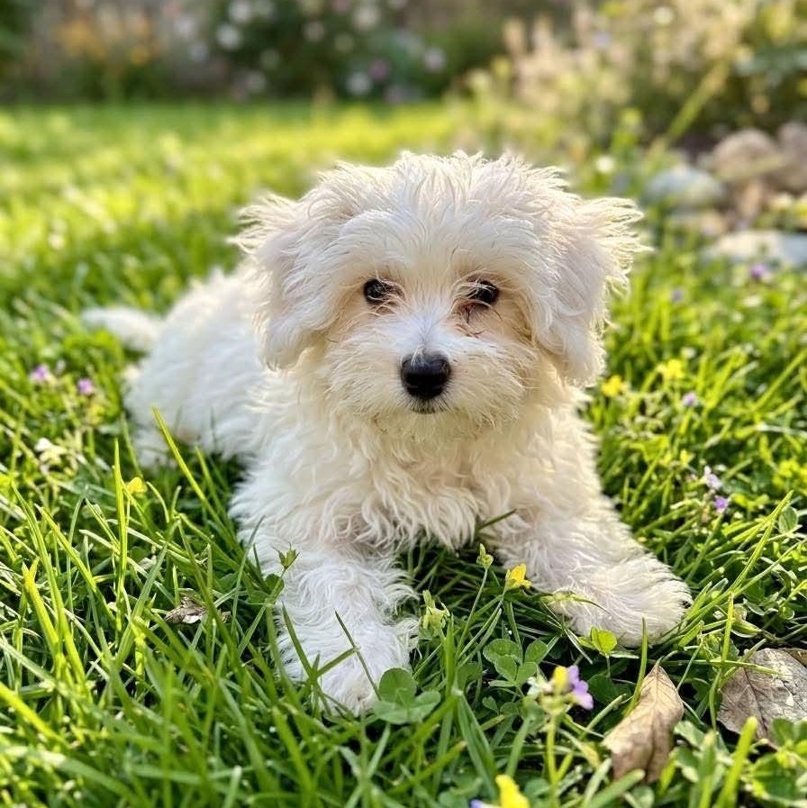 Meanix, adopted, Puppy Male Maltipoo.