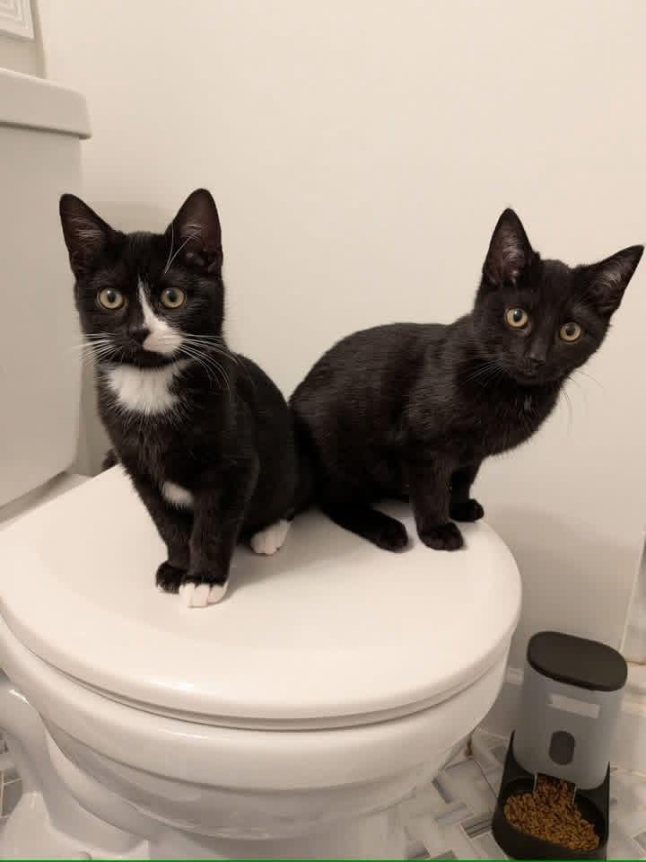 Mikey & Billy, adopted, Kitten Male Tuxedo & Bombay.