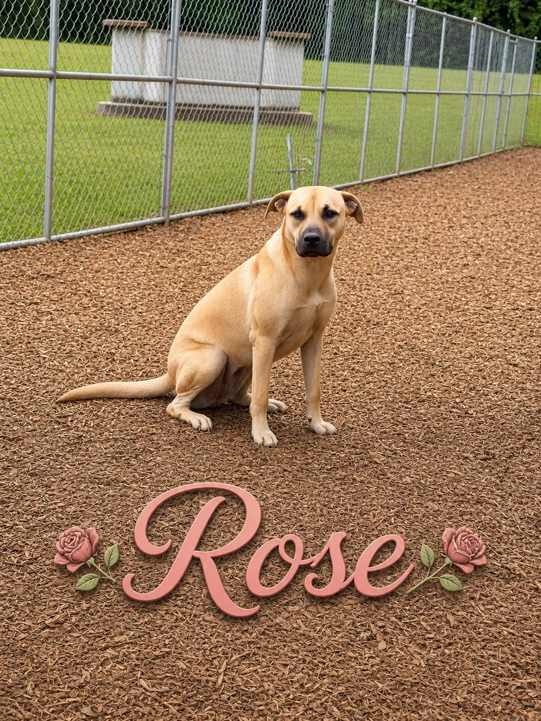 Rose, Adoptable, Adult Female Black Mouth Cur.