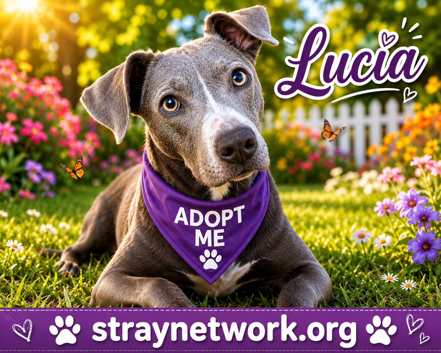 Lucia, ADOPTABLE, Adult Female Pit Bull Terrier & Labrador Retriever.