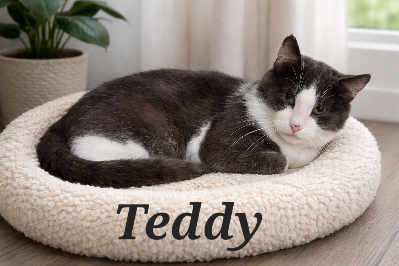 Enlarge Teddy, a ADOPTABLE Domestic Short Hair in Monroeville, PA image 1/1