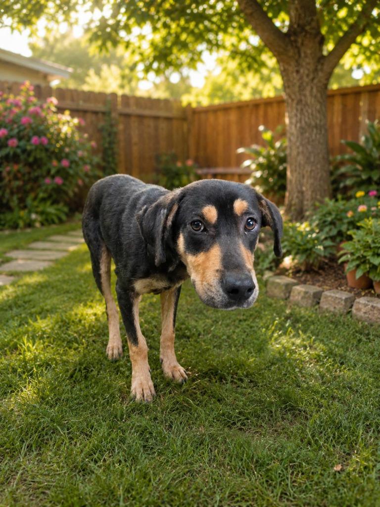 Buck, Adoptable, Puppy Male Black and Tan Coonhound & Mixed Breed.