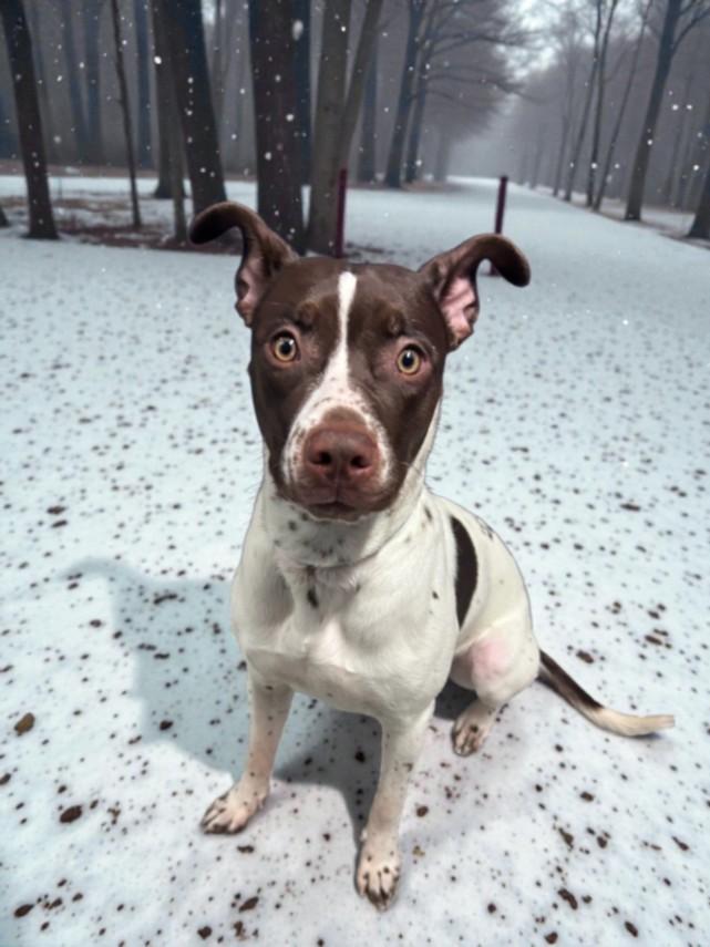 DOTS, Adoptable, Young Female Pit Bull Terrier & English Pointer.