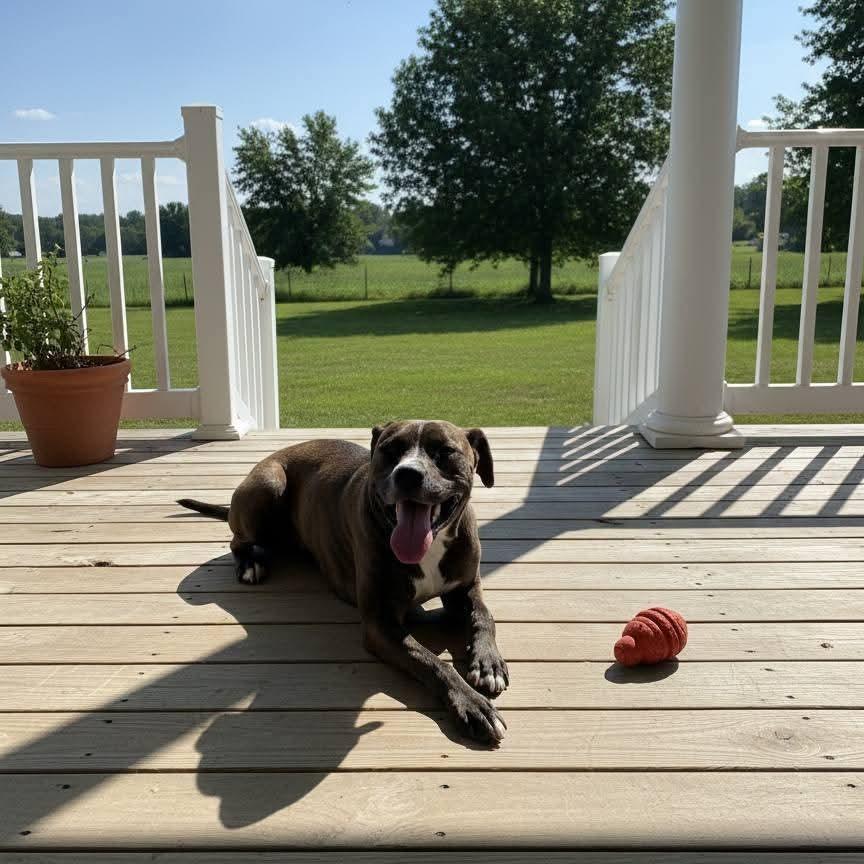 Chip, Adoptable, Adult Male Pit Bull Terrier & Chocolate Labrador Retriever.