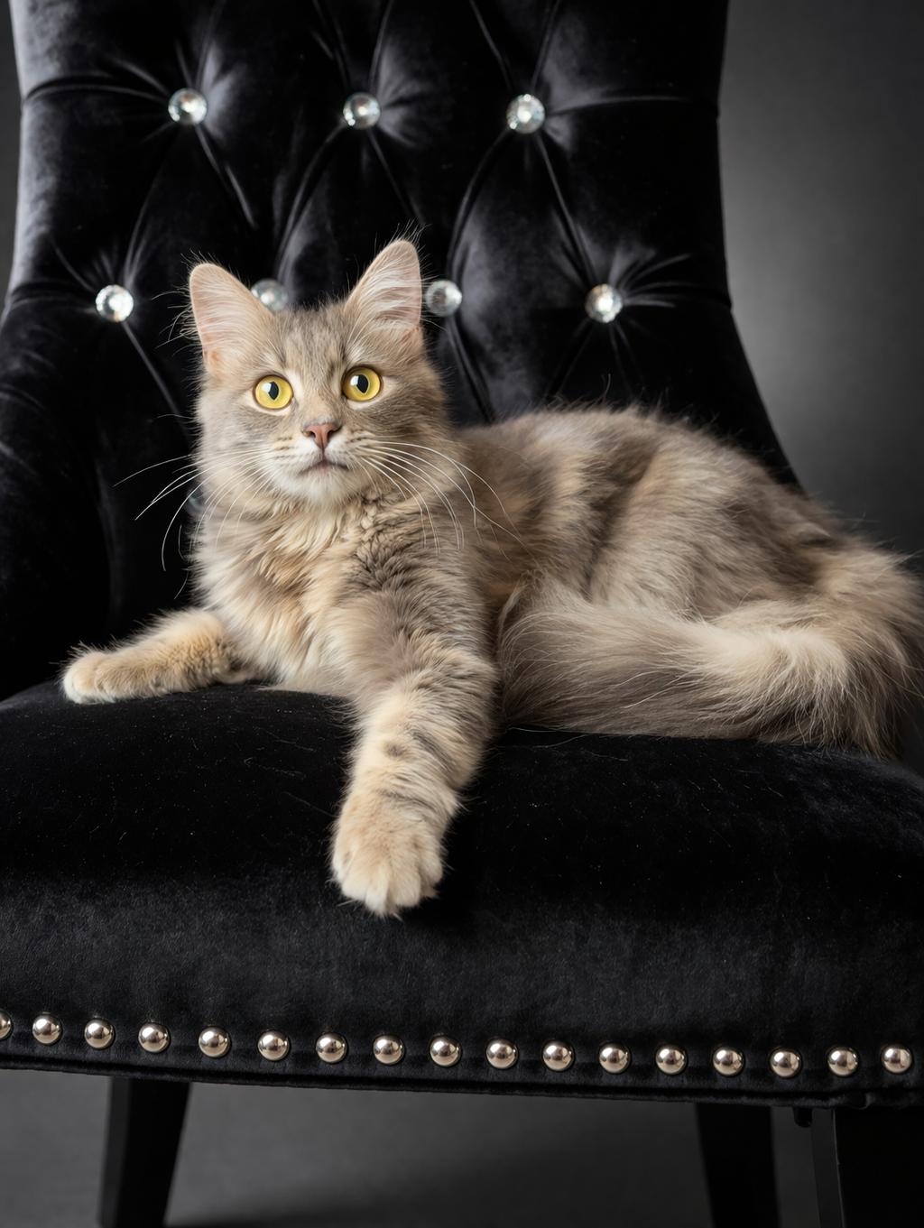 Willow, ADOPTABLE, Kitten Female Domestic Long Hair & Maine Coon.