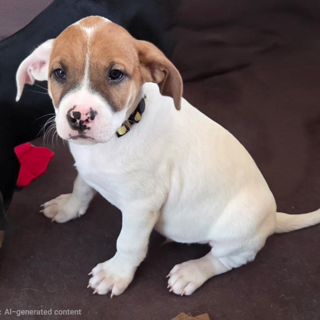 Fearless, Adoptable, Puppy Male English Setter & Mixed Breed.