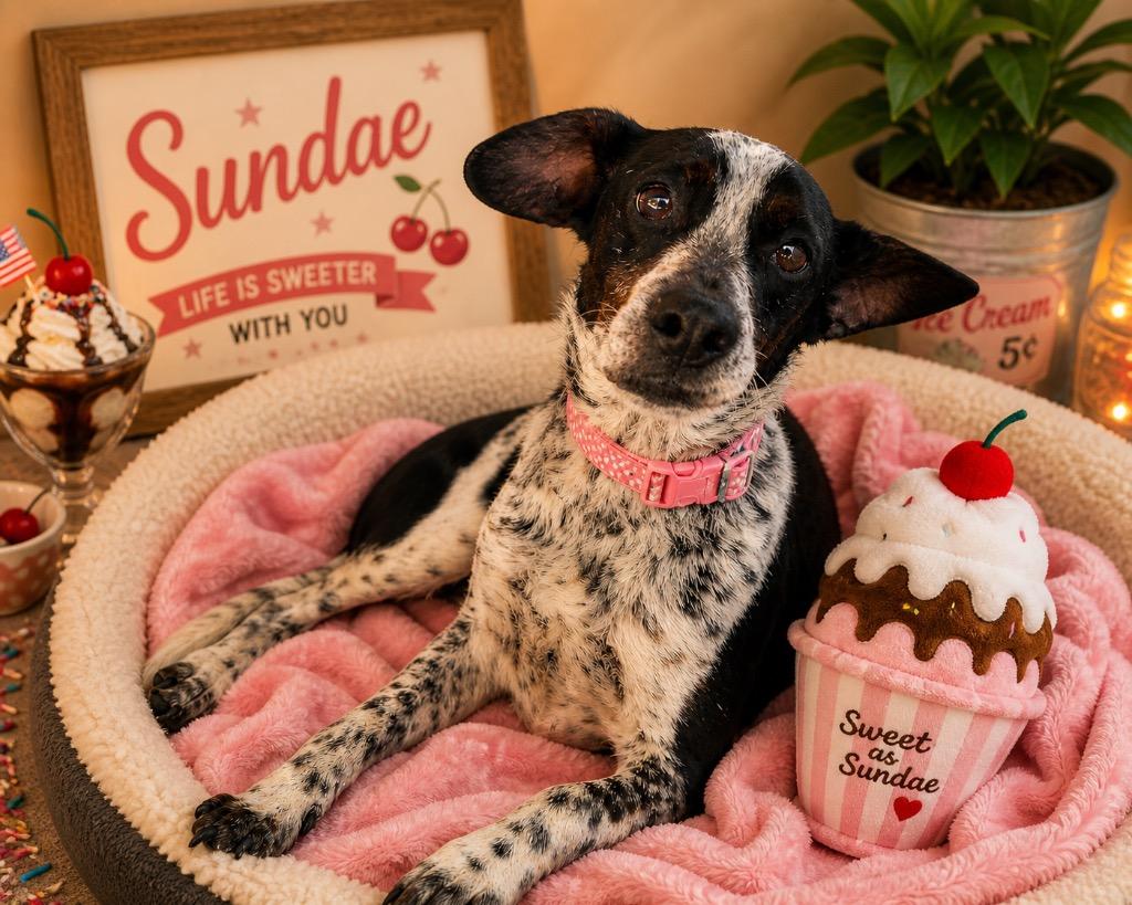 Enlarge Sundae, a Adoptable mixed breed in Centralia, IL image 1/1