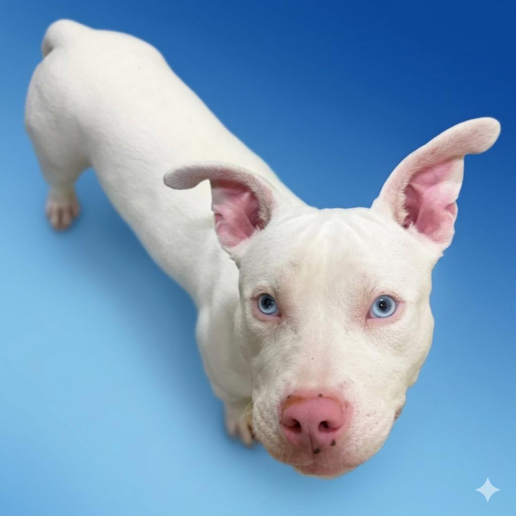 Moon, Adoptable, Young Female American Staffordshire Terrier.