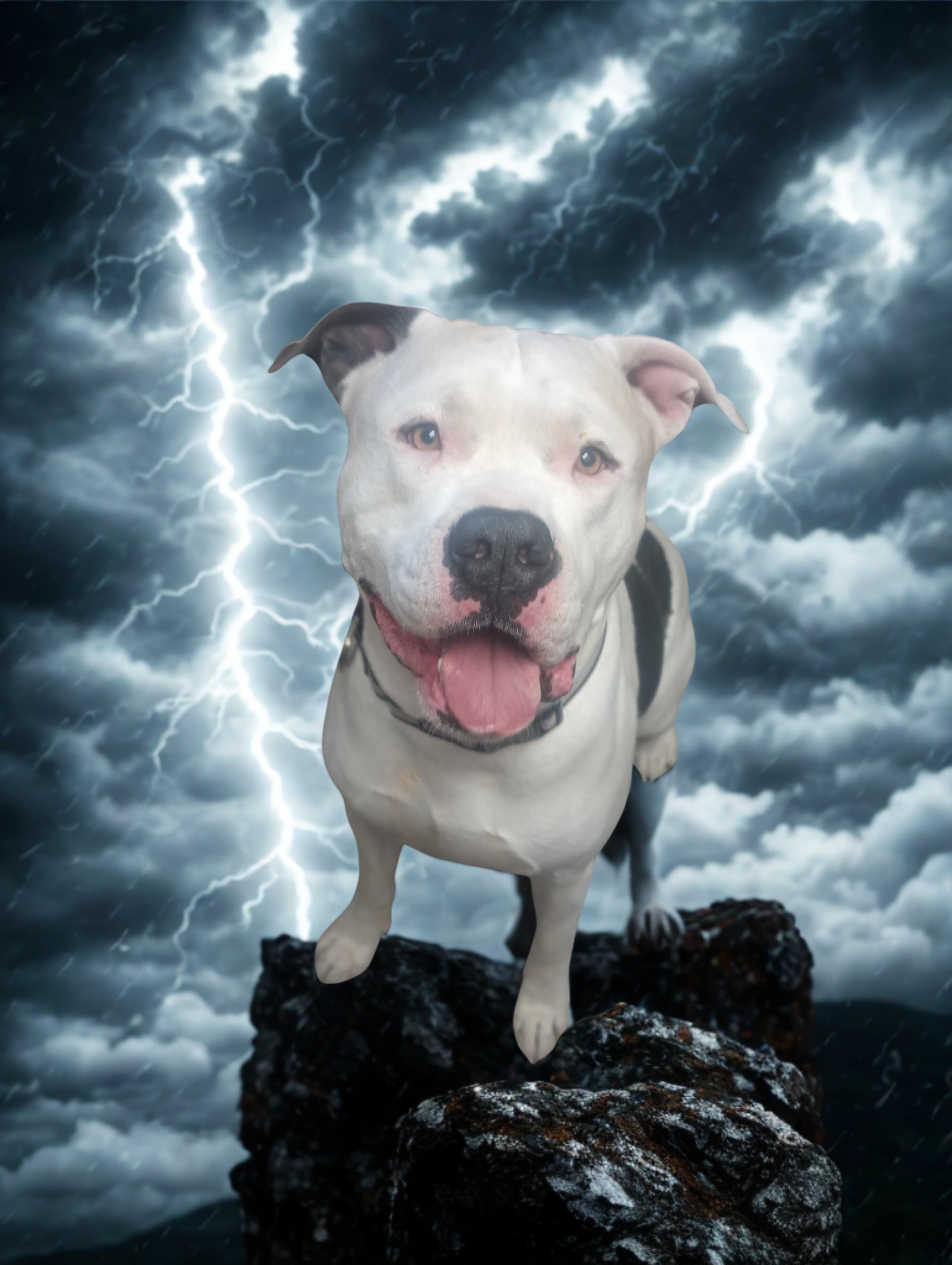 Zeus, ADOPTABLE, Adult Male American Bulldog.