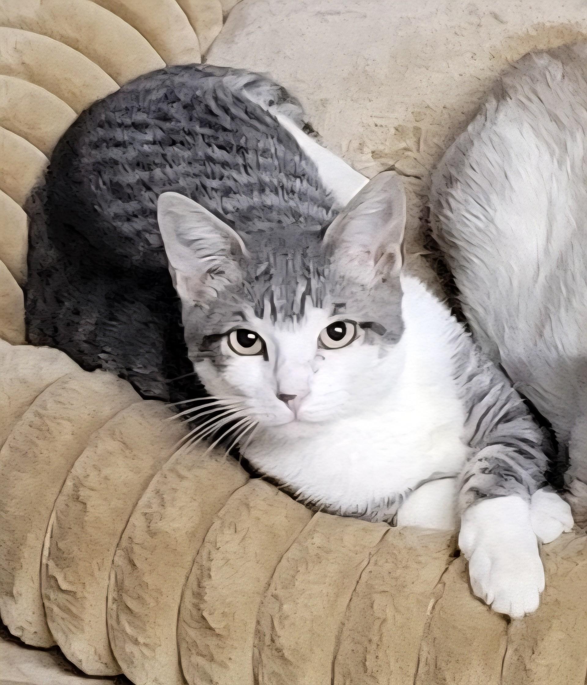 Seashell, Adoptable, Young Male Domestic Short Hair.