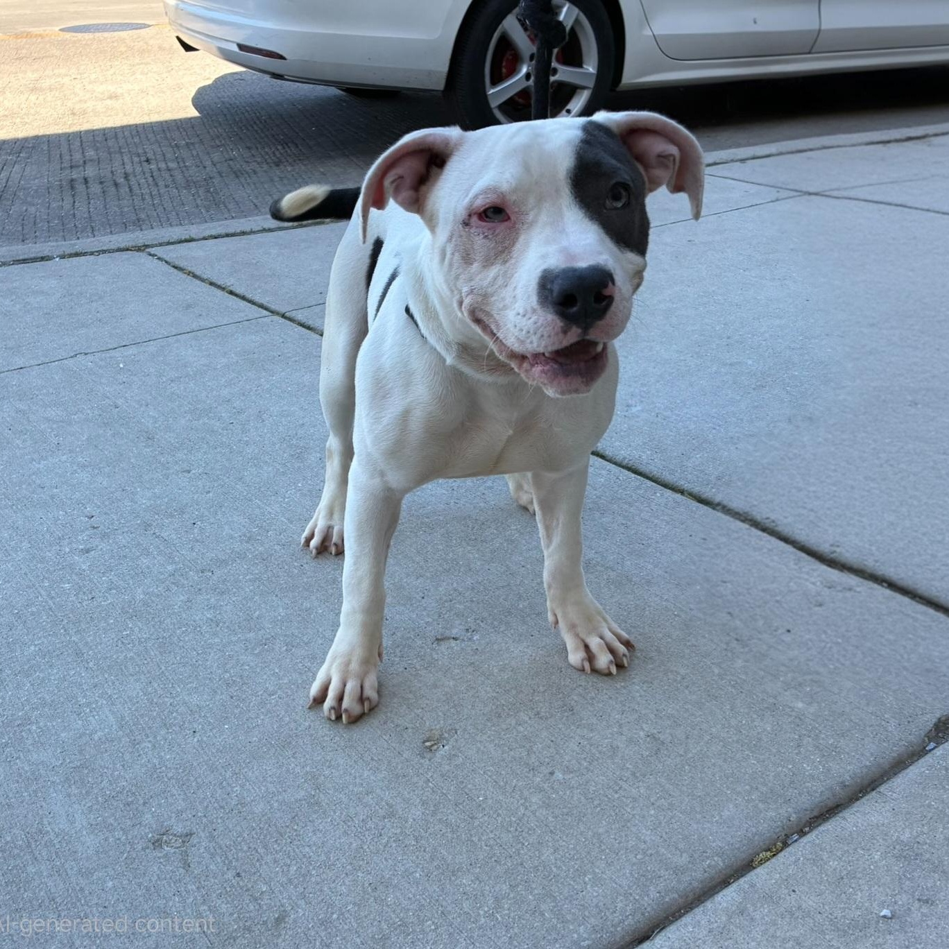 Biscuit, adopted, Young Female American Staffordshire Terrier.