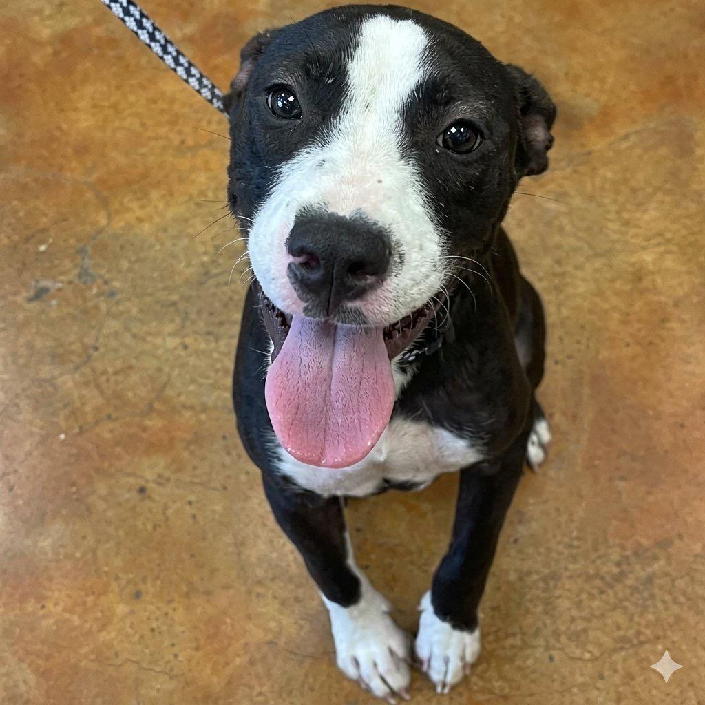 Thursday, Adoptable, Puppy Female Boxer & Border Collie.
