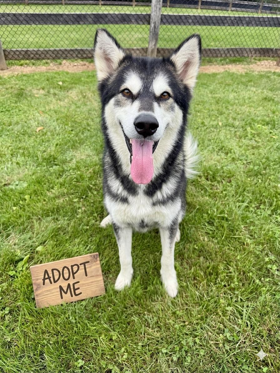 Baxter, Adoptable, Adult Male Alaskan Malamute.