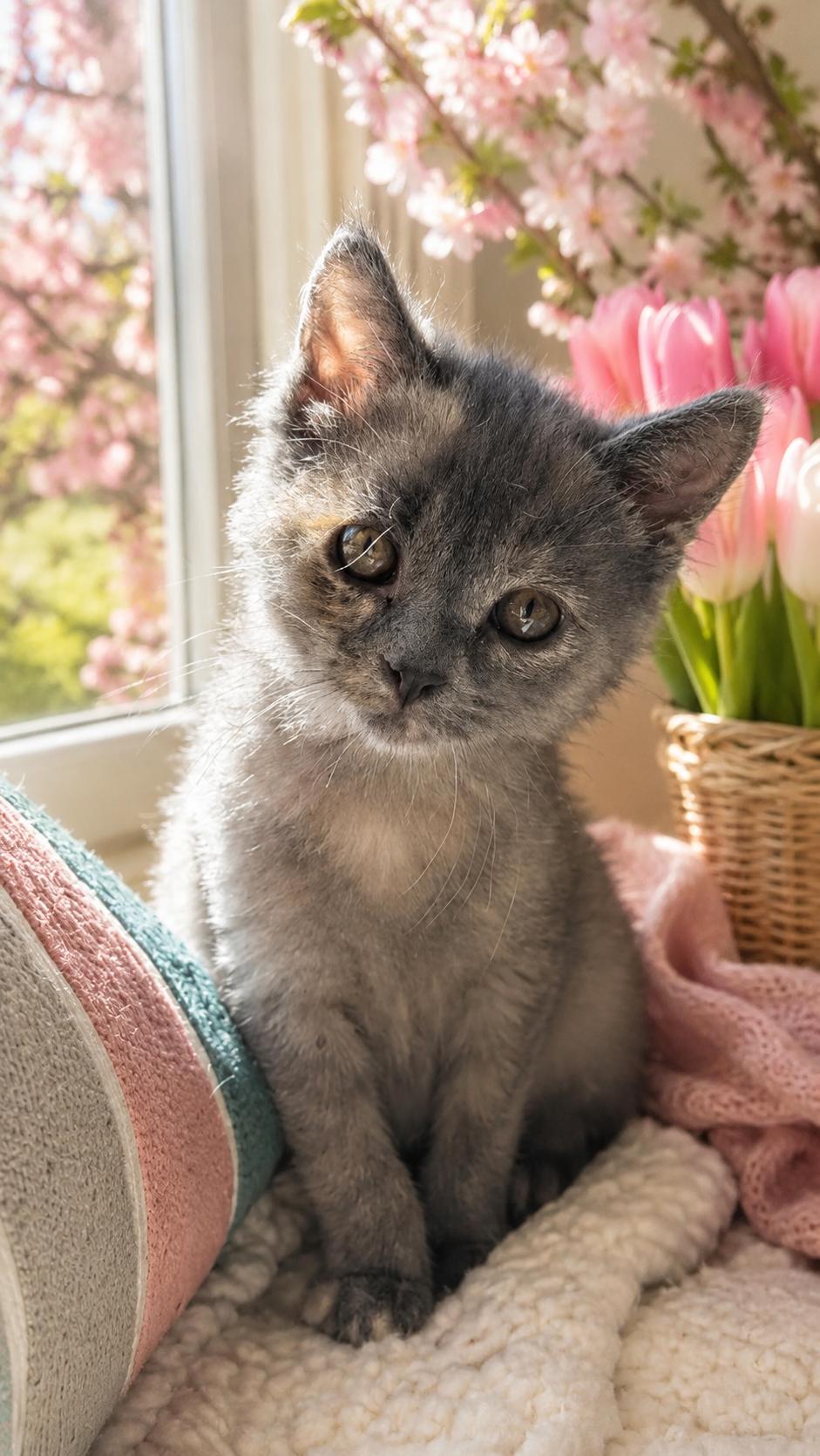Sprite, adopted, Young Female Domestic Short Hair.