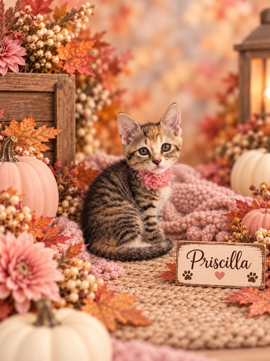 Priscilla, Adoptable, Kitten Female Torbie.