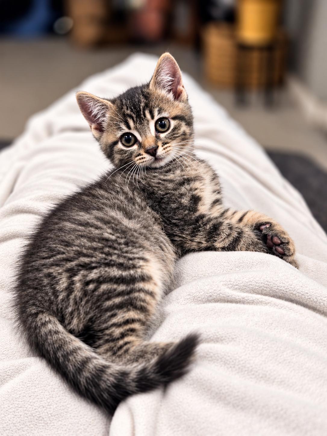 Ozzy, Adopted, Kitten Male Domestic Short Hair.