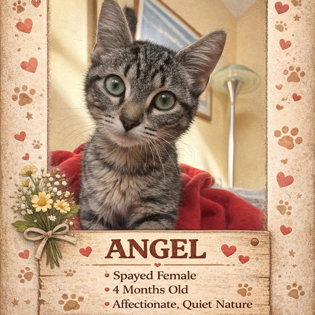 1484 angel, Adoptable, Kitten Female American Shorthair.