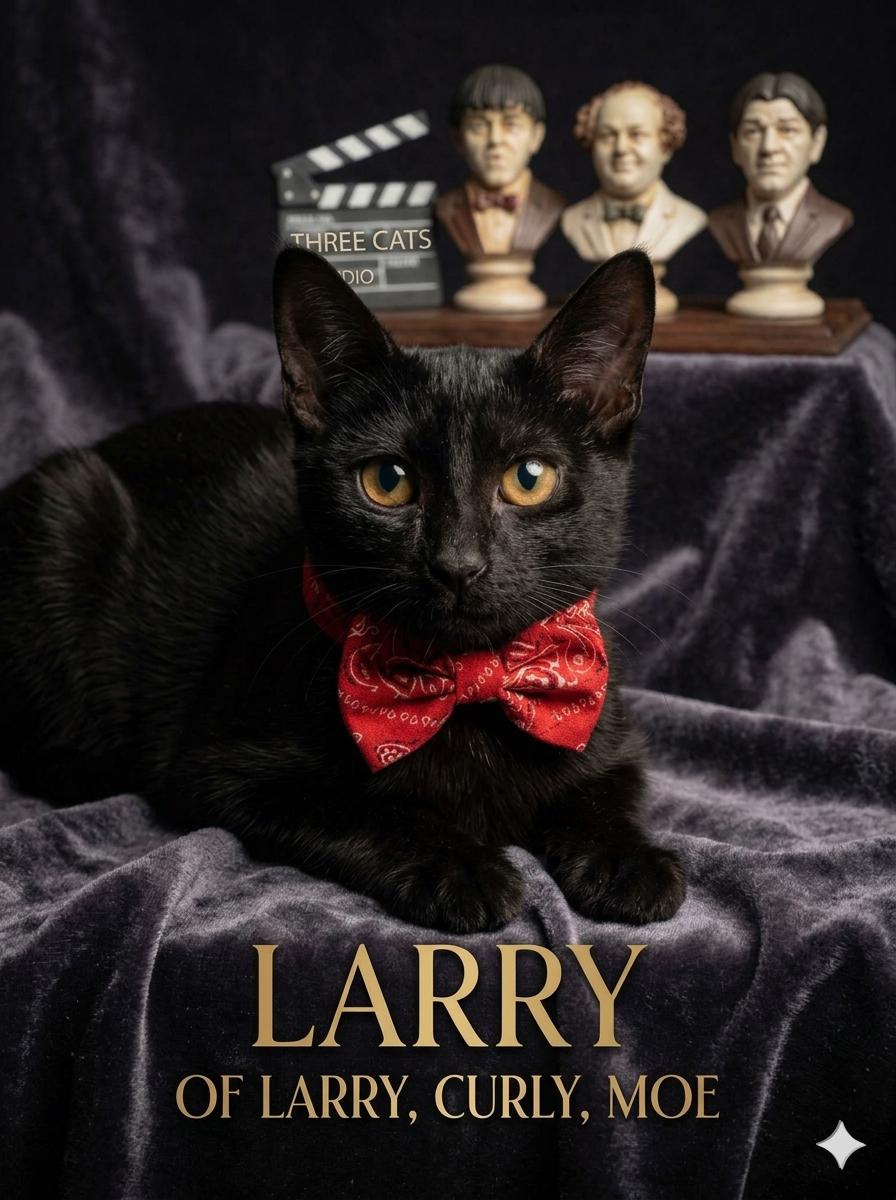 Larry (Moe, Curly), Adoptable, Kitten Male Domestic Medium Hair.