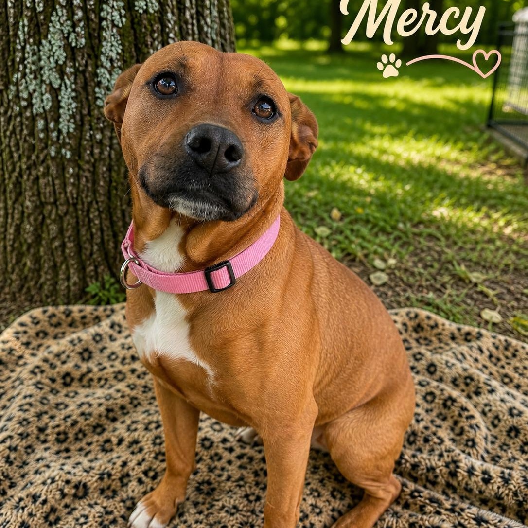 Mercy, Adoptable, Young Female Black Mouth Cur.