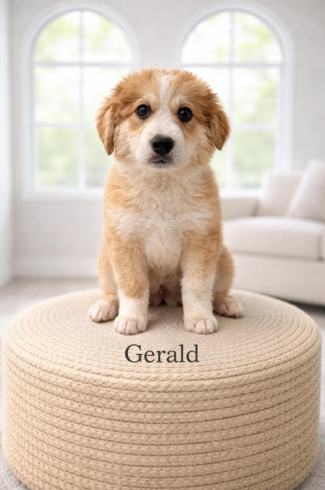 Gerald, adopted, Puppy Male Great Pyrenees & Australian Shepherd.