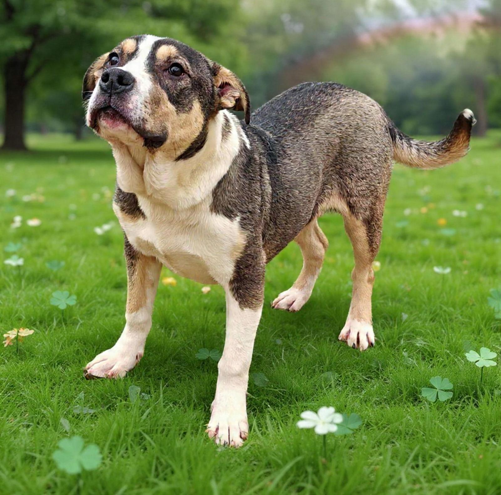 Marshall 26/092, Adoptable, Young Male Hound & American Bulldog.