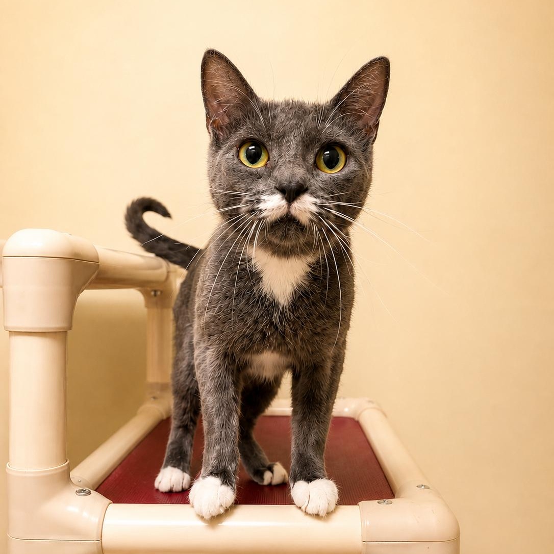 Mrs. Potts, adopted, Young Female Domestic Short Hair.