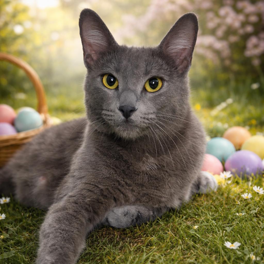 Stella, Adoptable, Young Female Domestic Short Hair & Russian Blue.