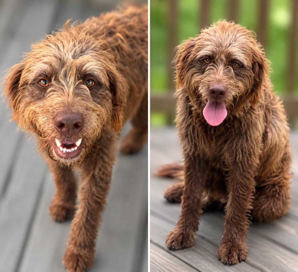 Milo, Adoptable, Young Male Wirehaired Pointing Griffon.