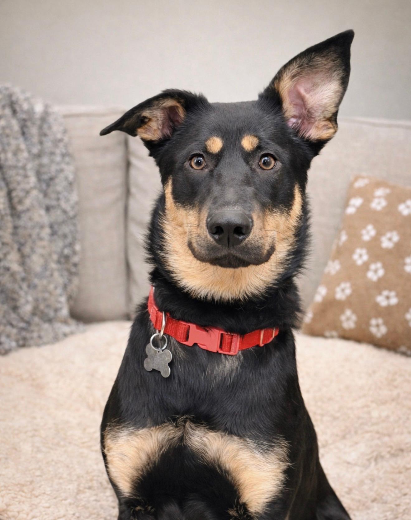 Harvest, Adoptable, Young Female German Shepherd Dog & Husky.