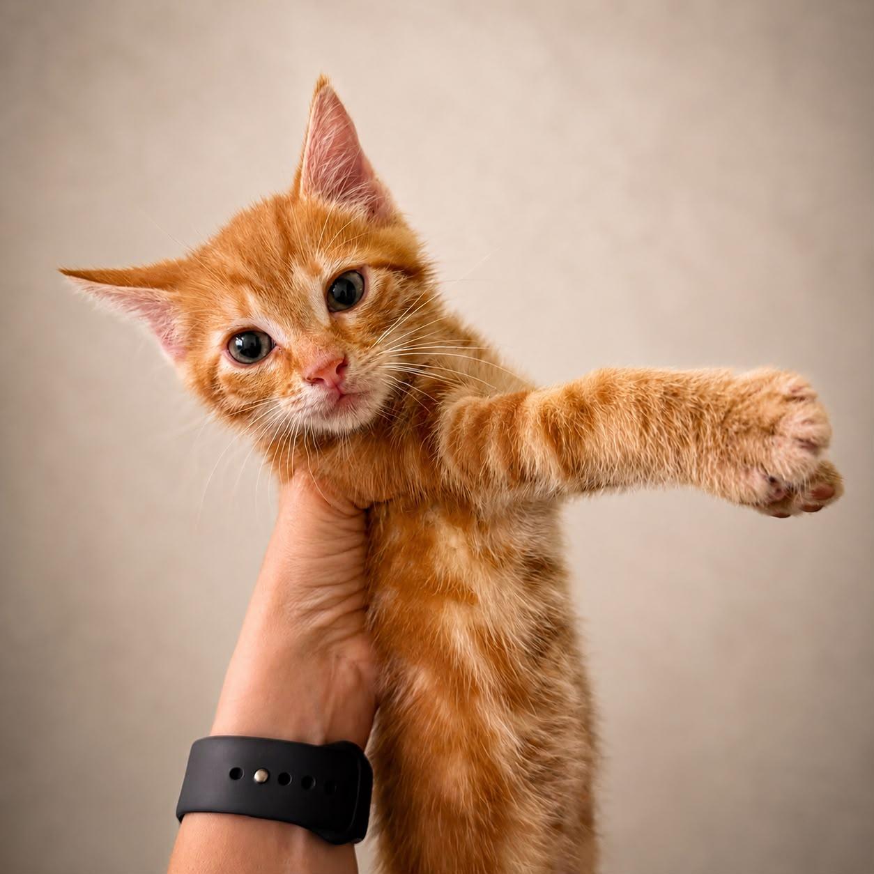Micron, adopted, Kitten Male Tabby.