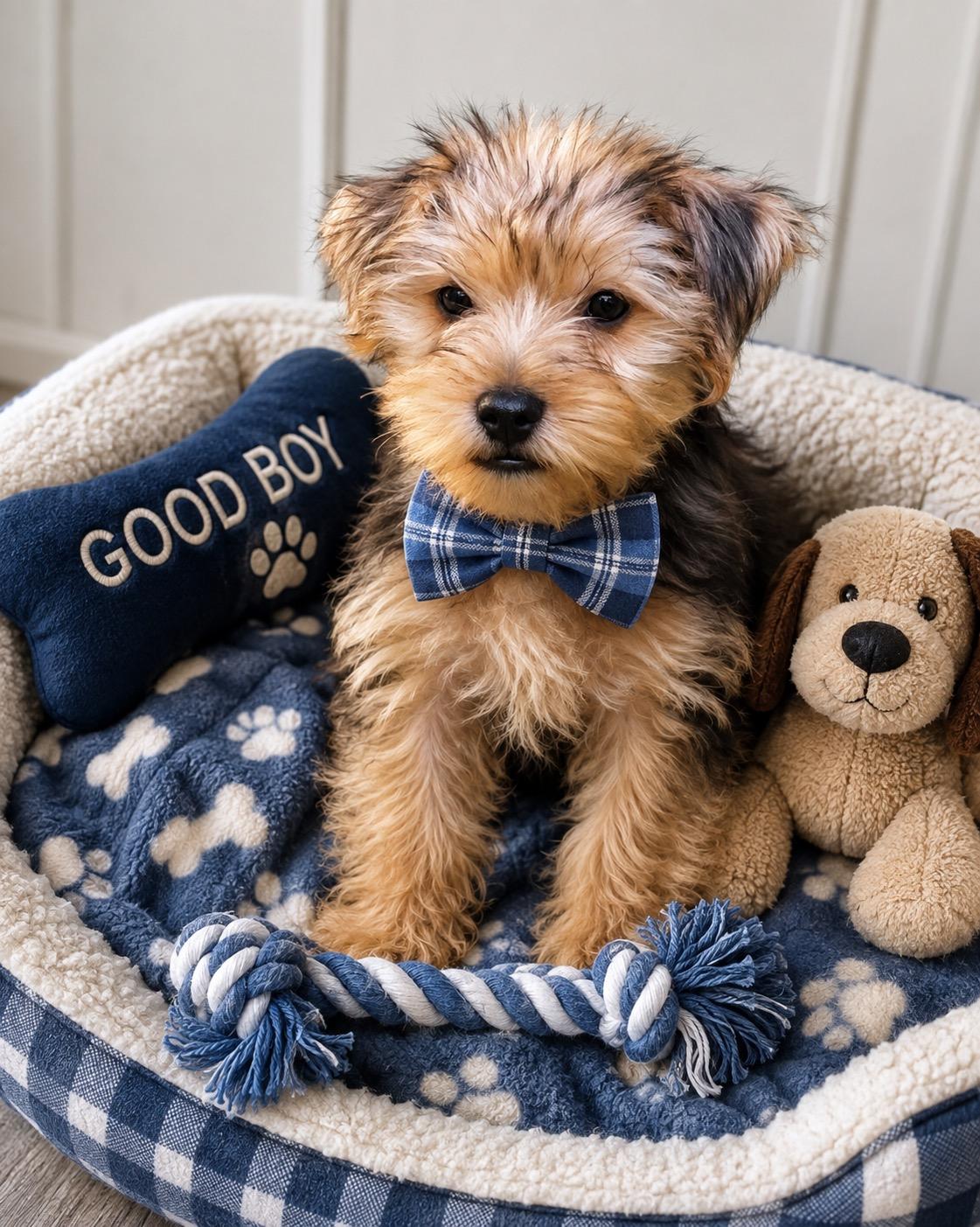 Tito, adopted, Puppy Male Yorkshire Terrier & Miniature Poodle.