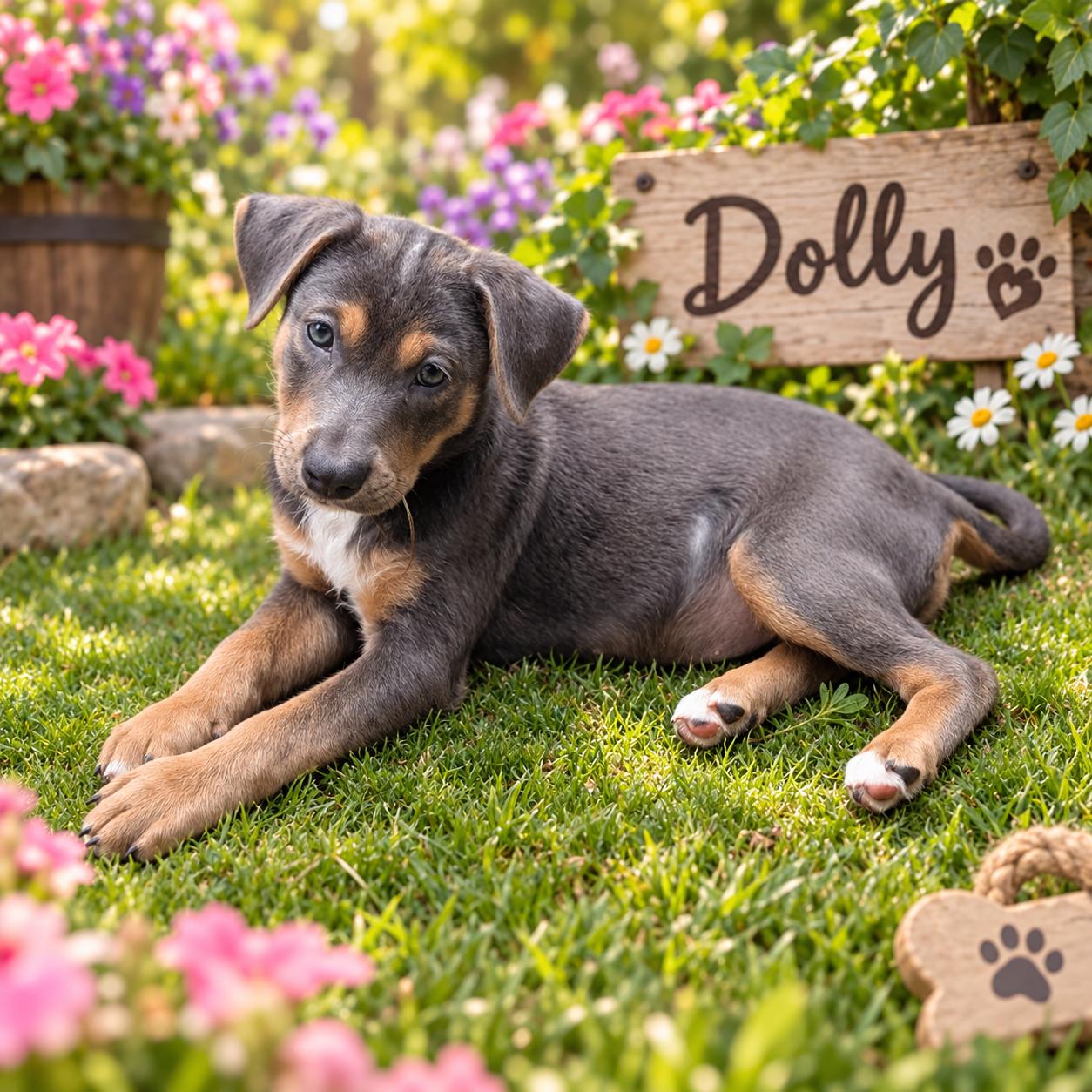 Dolly, Adoptable, Puppy Female Hound & Shepherd.
