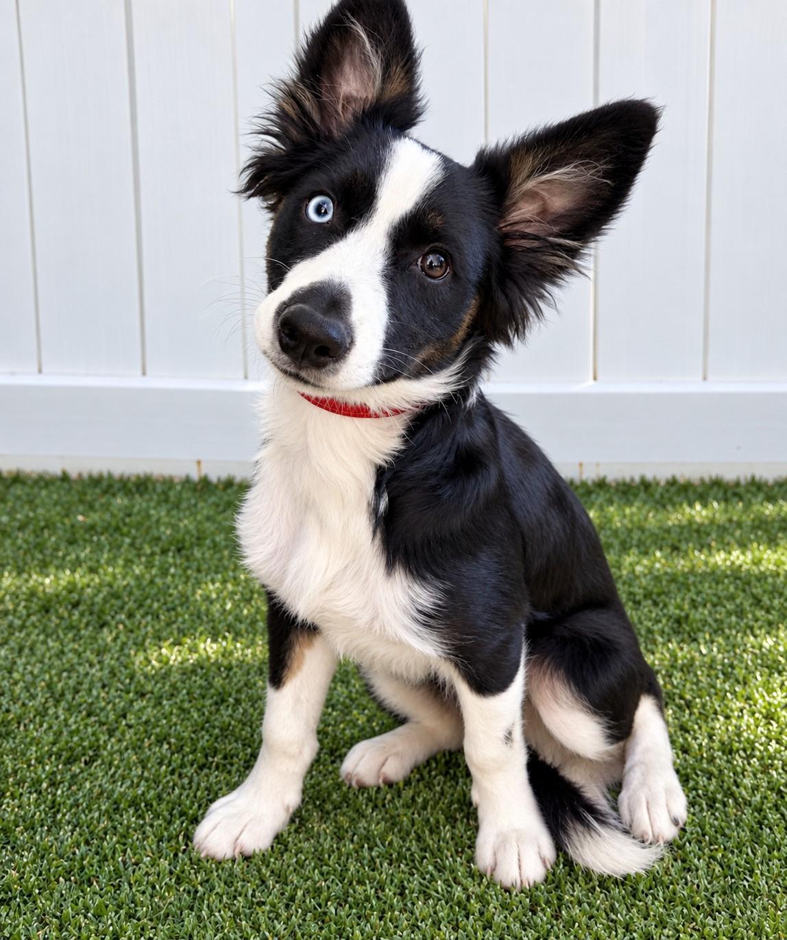 Panda, Adopted, Puppy Male Border Collie & Australian Shepherd.