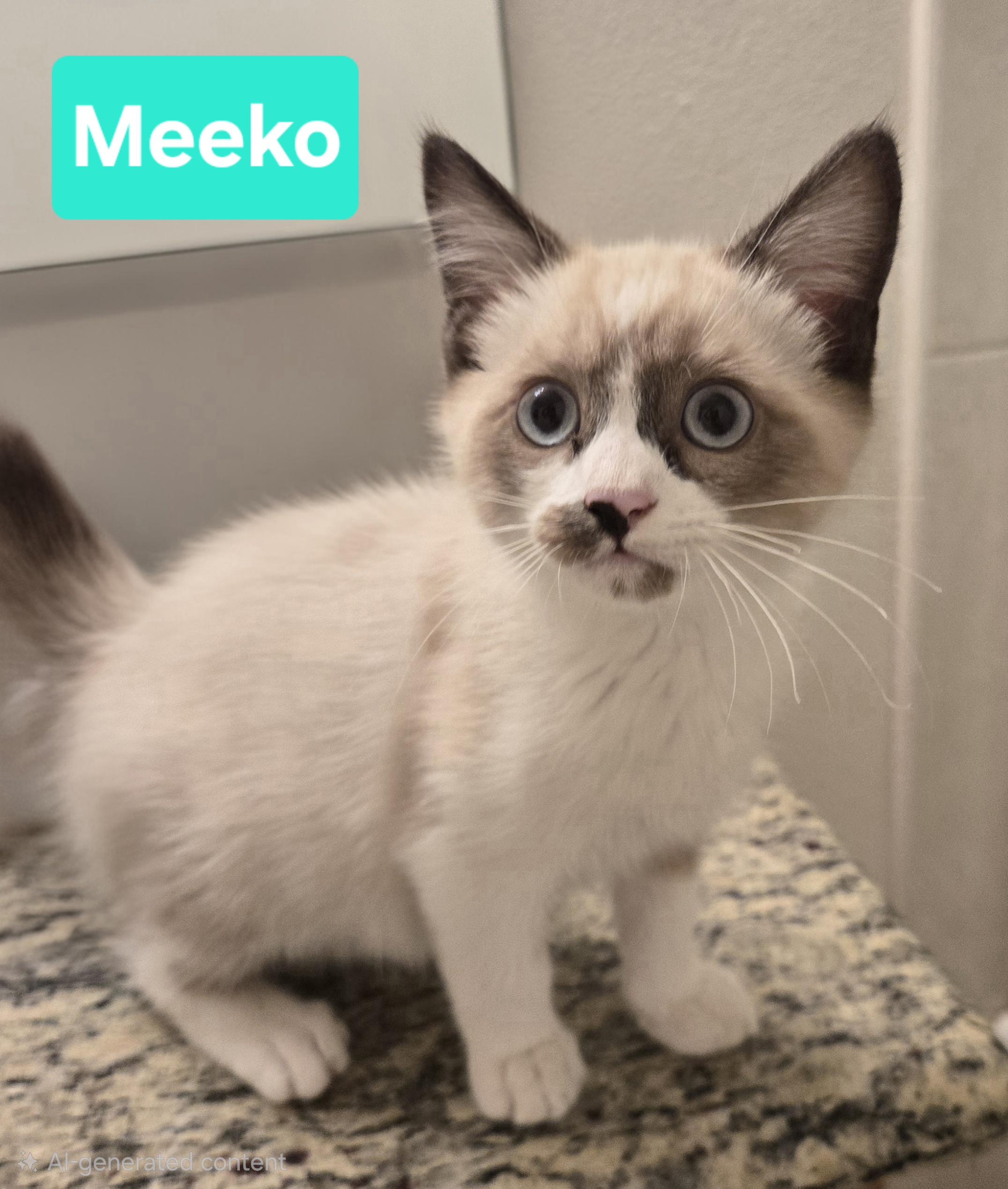 Meeko, adopted, Kitten Male Ragdoll & Snowshoe.