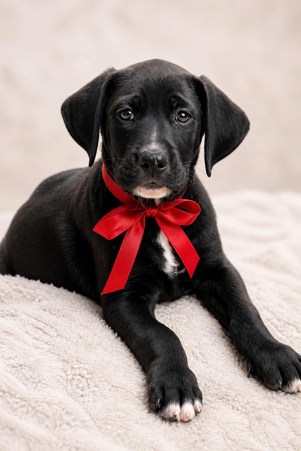 Willie Dixon, ADOPTABLE, Puppy Male Flat-Coated Retriever & Black Labrador Retriever.