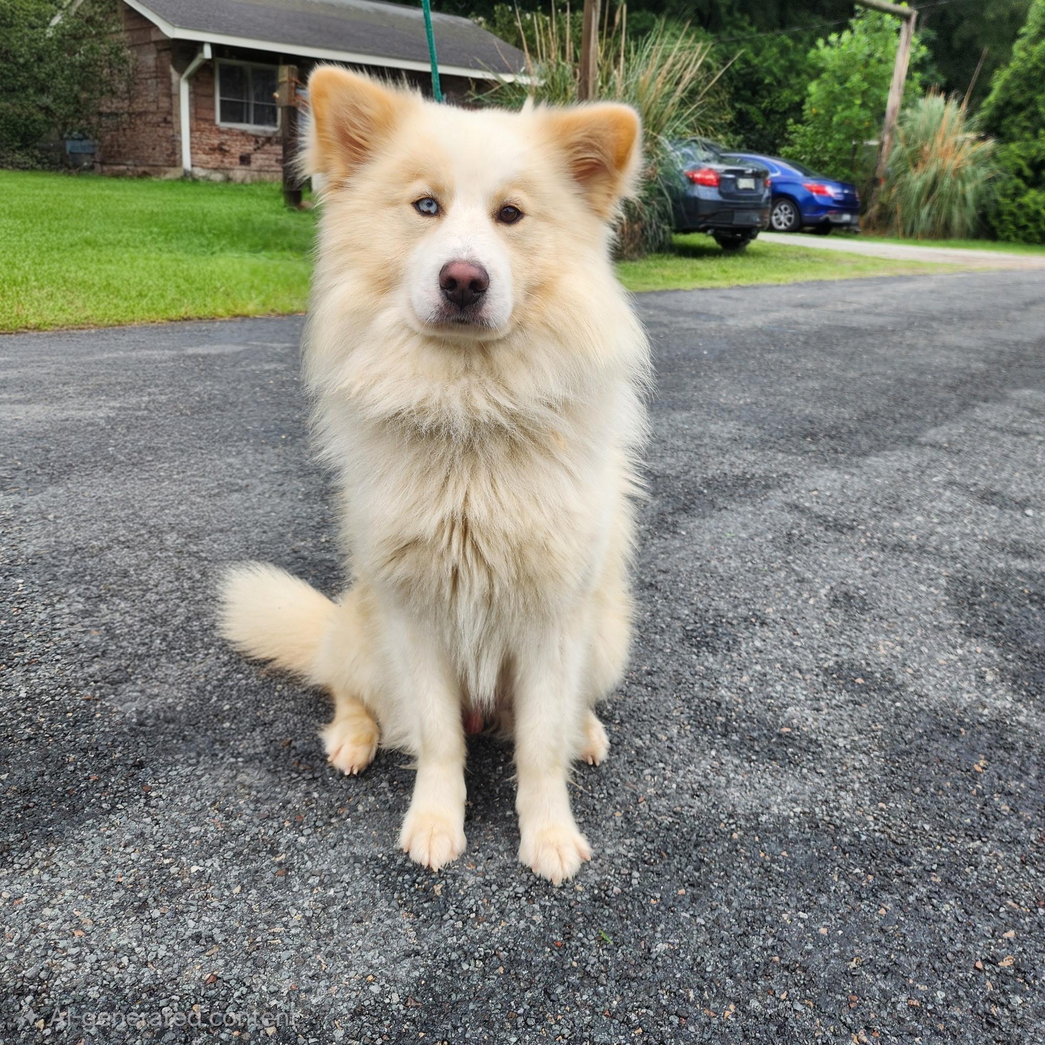 Thor, ADOPTABLE, Young Male Samoyed & Pomeranian.