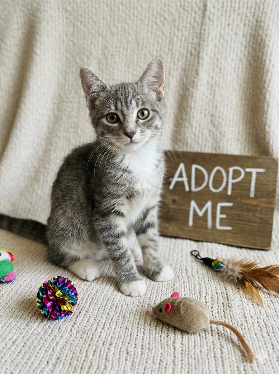 Enlarge Juniper - Playful kitten, a Adoptable Domestic Short Hair in Eagle, WI image 5/6