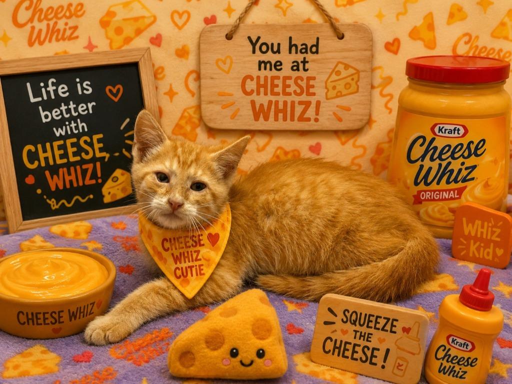 Cheese Whiz, Adoptable, Kitten Male Domestic Short Hair.
