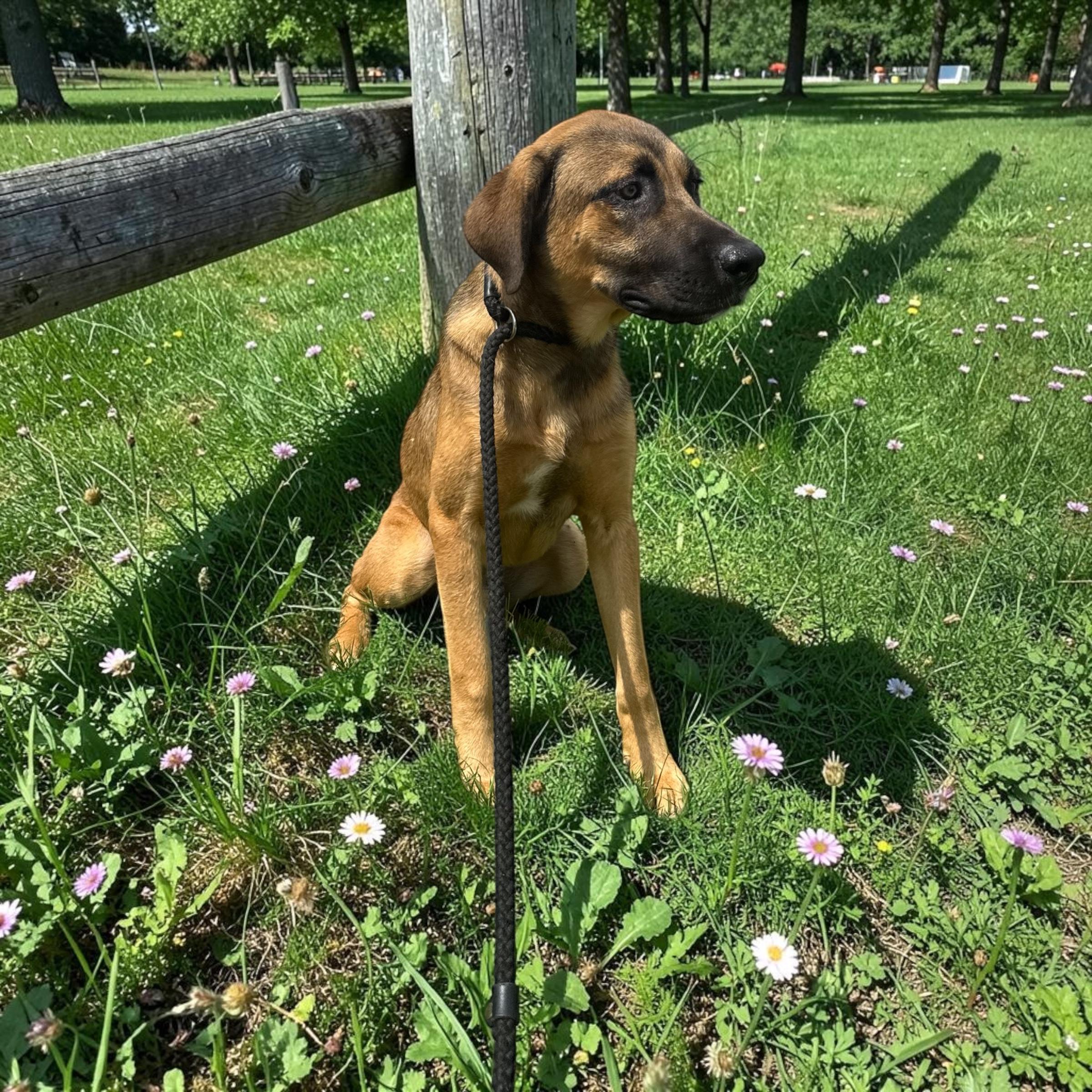 Nelson, ADOPTABLE, Adult Male Black Mouth Cur & Shepherd.