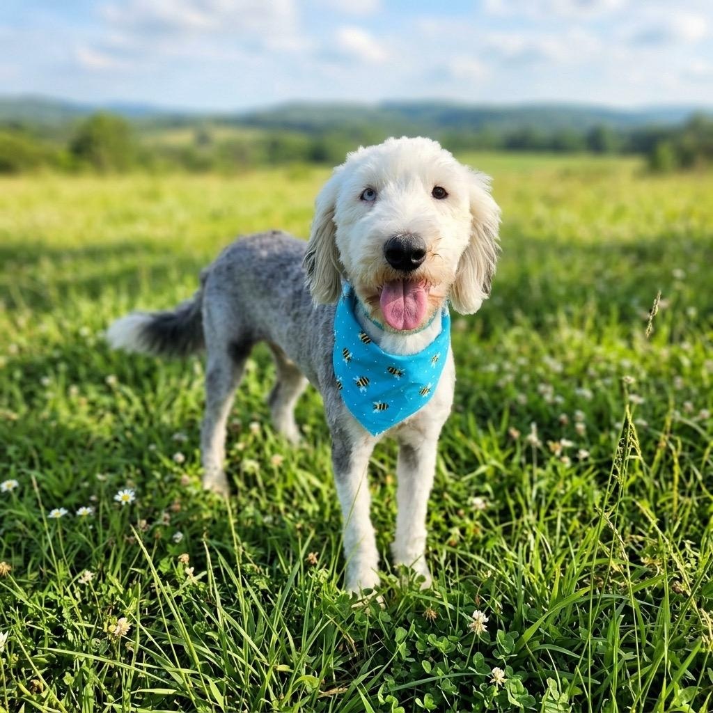Jersey , adopted, Adult Female Sheepadoodle.