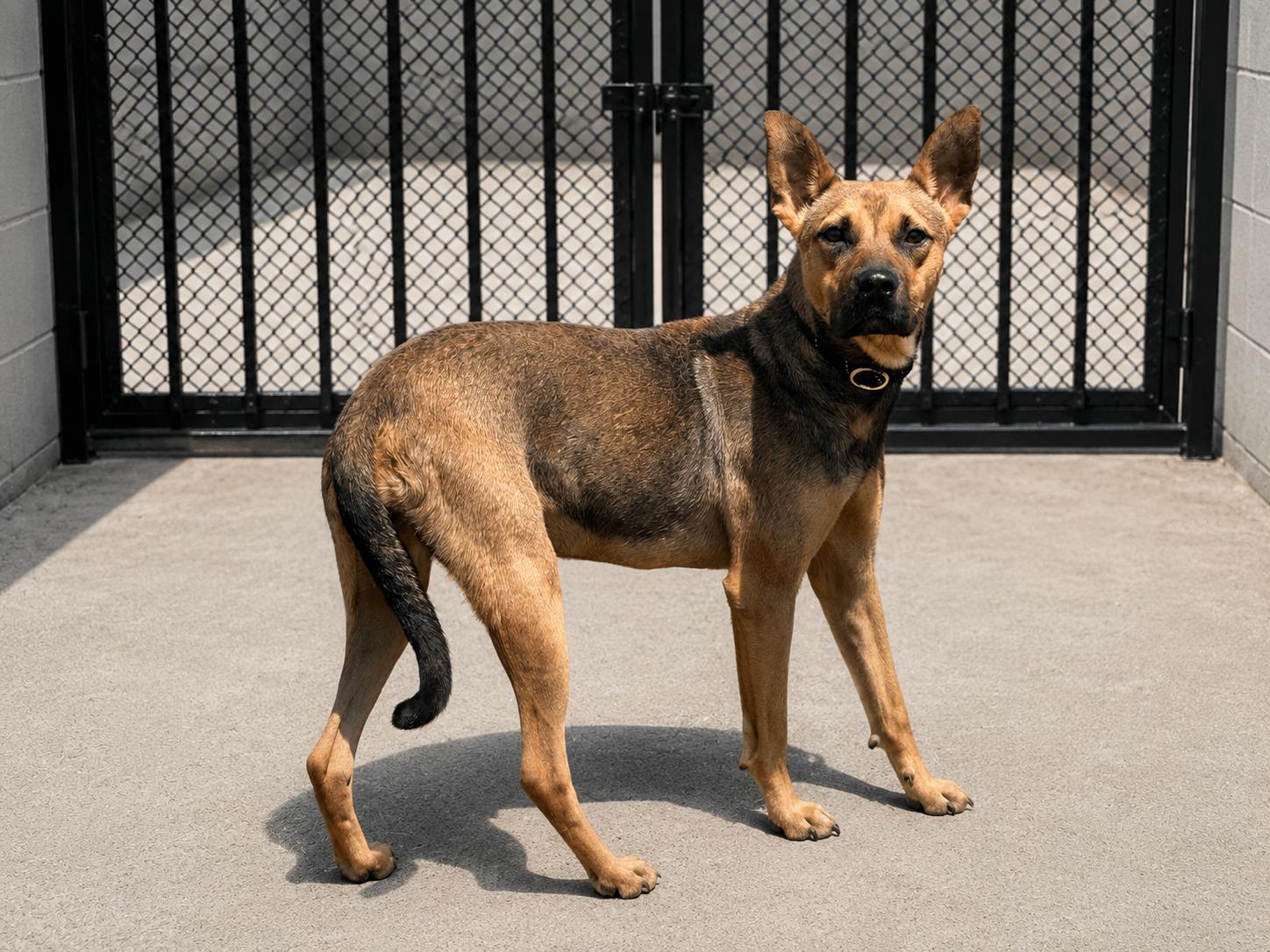 Monsoon, ADOPTABLE, Adult Female Dutch Shepherd & Mixed Breed.
