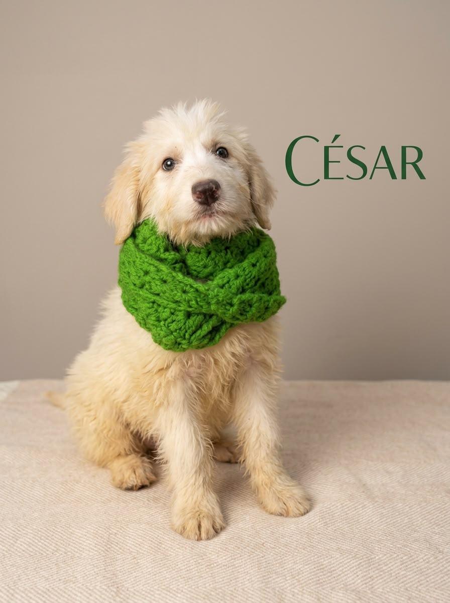 Cesar, Adoptable, Young Male Sheepadoodle.