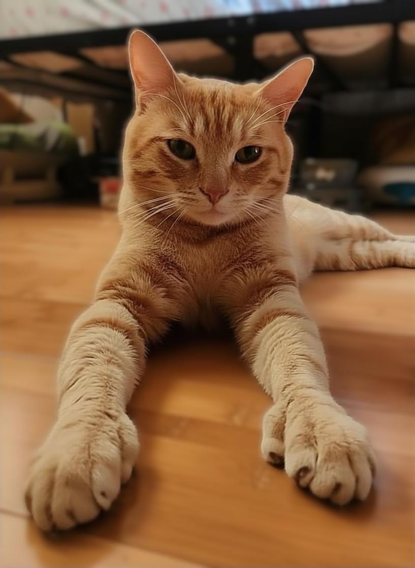 Sunny - polydactyl, adoptable, Adult Male American Shorthair & Domestic Short Hair.