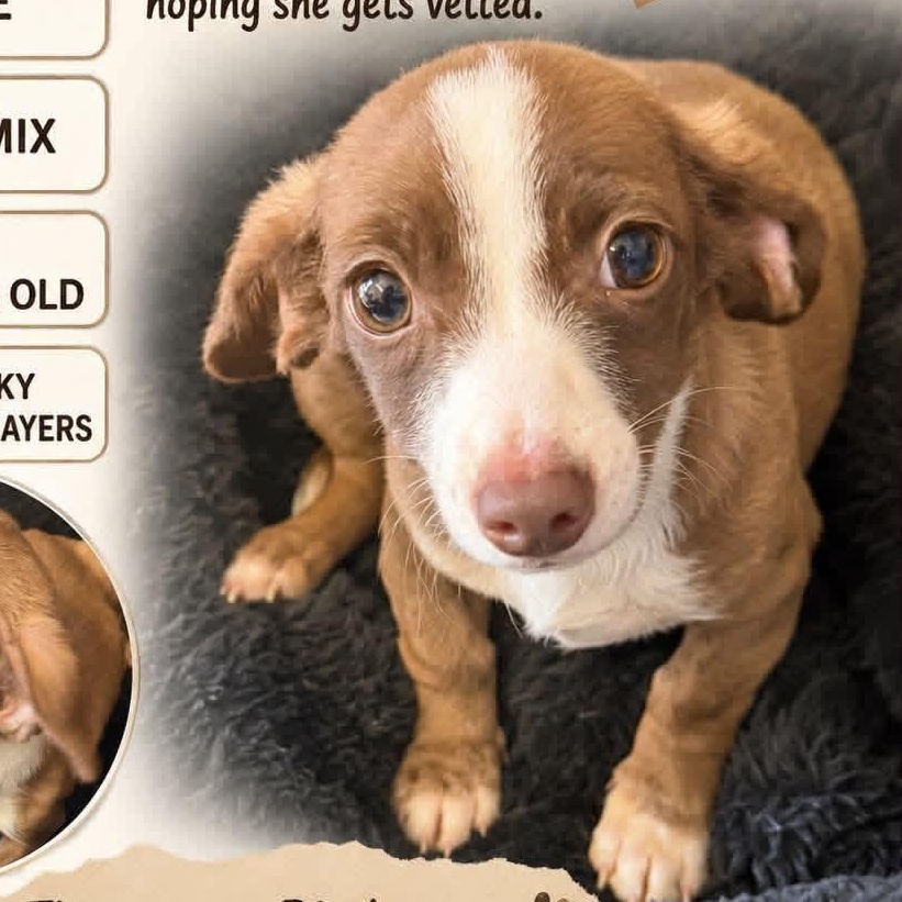 Slinky, adopted, Puppy Female Dachshund & Chiweenie.