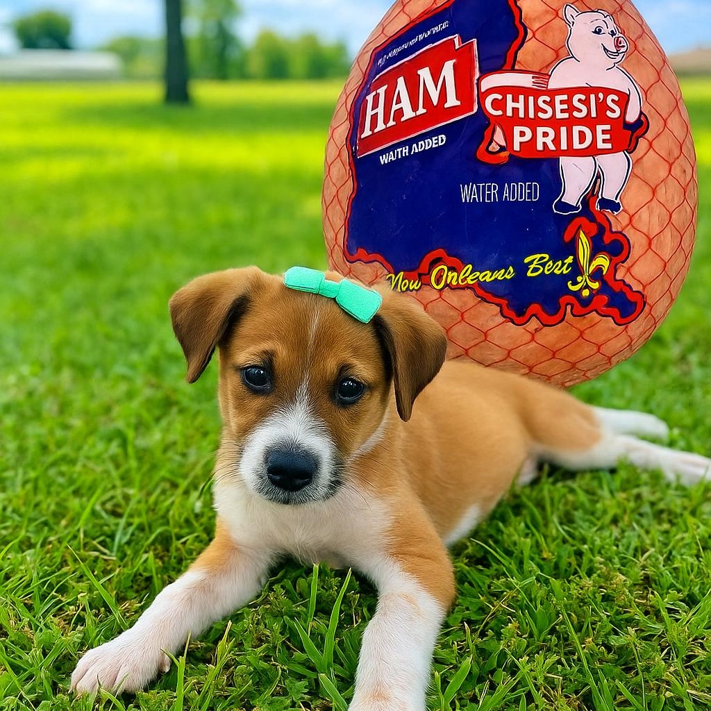 Chisesi, Adoptable, Puppy Female Catahoula Leopard Dog & American Foxhound.