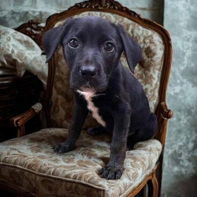 Flat Iron, ADOPTABLE, Puppy Female Labrador Retriever.