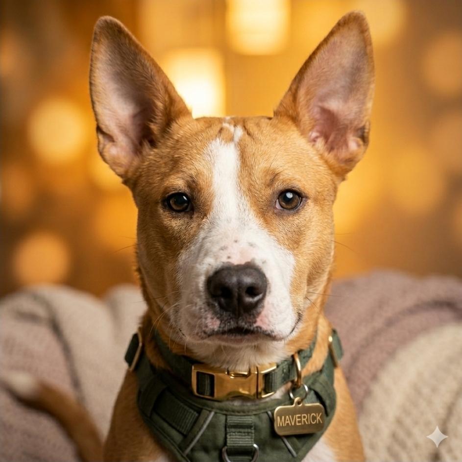 Maverick, adopted, Young Male Carolina Dog.