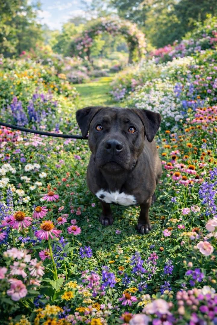 Betty, adoptable, Young Female Pit Bull Terrier & Black Labrador Retriever.